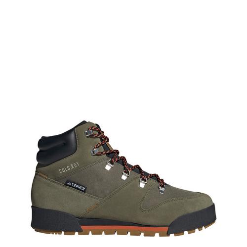 Rückansicht von adidas Terrex Snowpitch Cold.Rdy Wanderschuh Wanderschuhe Olive Strata / Bronze Strata / Semi Impact Orange