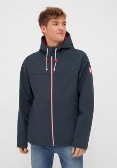 Rückansicht von Derbe Isleby Softshelljacke Herren navy
