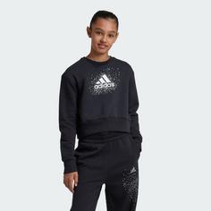 Rückansicht von adidas Glam Kids Sweatshirt Langarmshirt Kinder Black