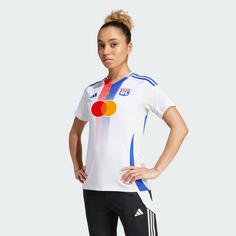 Rückansicht von adidas Olympique Lyon 24/25 Heimtrikot Fußballtrikot Damen White