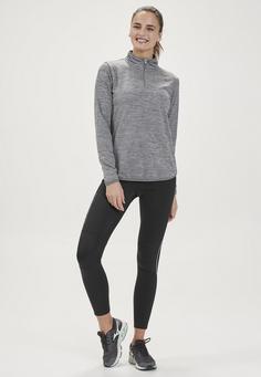 Rückansicht von Endurance VIRONIC W Waffle Langarmshirt Damen 1038 Mid Grey Melange