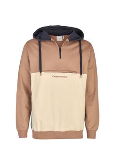 Cleptomanicx Hooded Block Hoodie Herren Deep Taupe