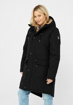 Rückansicht von Derbe Festholm Winterjacke Damen black/caramel