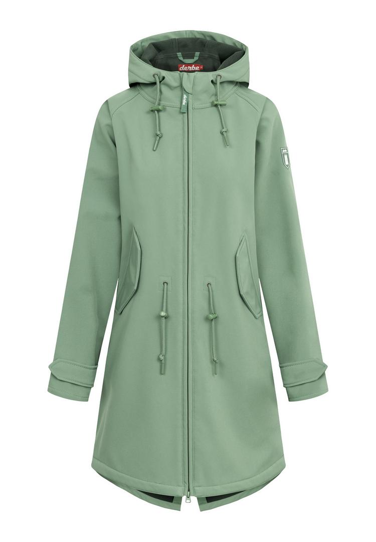 Derbe Derbe Island Friese Softshelljacke Damen - Hedge Green/Deep Forest - 0 | SportScheck