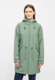 Rückansicht von Derbe Island Friese Softshelljacke Damen Hedge Green/Deep Forest