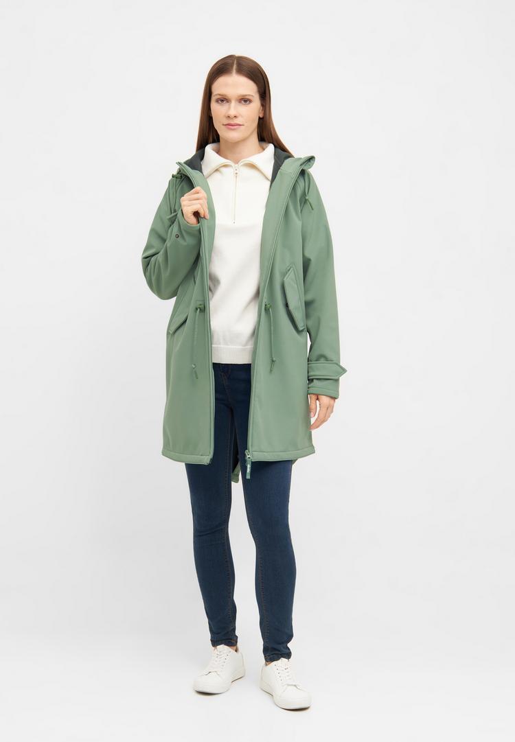 Derbe Derbe Island Friese Softshelljacke Damen - Hedge Green/Deep Forest - 1 | SportScheck