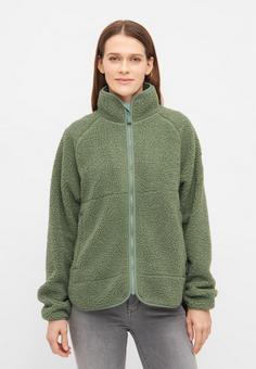 Rückansicht von Derbe Kuschelby Fleecejacke Damen hedge green