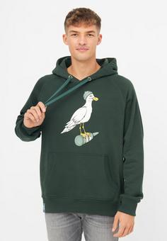 Rückansicht von Derbe Sturmmöwe Sweatshirt Herren Deep Forest