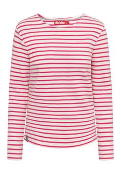 Derbe Interstriped Langarmshirt Damen Off White/Pink Glo