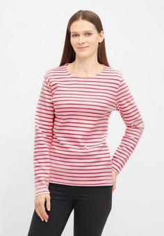 Rückansicht von Derbe Interstriped Langarmshirt Damen Off White/Pink Glo