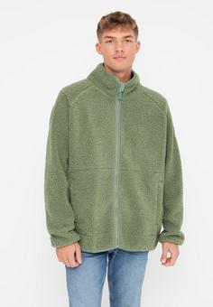 Rückansicht von Derbe Kuschelby Fleecejacke Herren hedge green