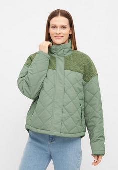 Rückansicht von Derbe Quiltholm Fleecejacke Damen hedge green