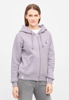 Rückansicht von Derbe Sturmmöwin Sweatjacke Damen Lavender Gray