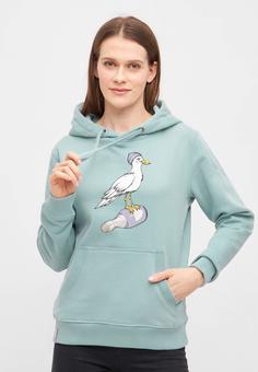 Rückansicht von Derbe Sturmmöwin Hoodie Damen Arona