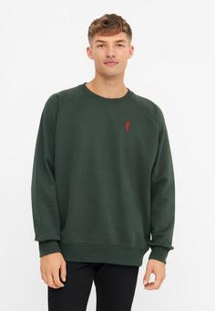 Rückansicht von Derbe Basic Kippes Sweatshirt Herren Deep Forest