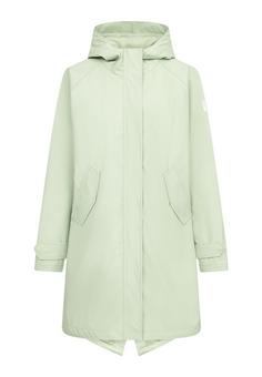 Derbe Traveby Friese Plain Regenjacke Damen fog green