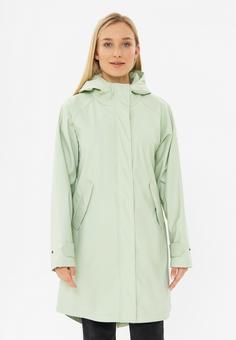 Rückansicht von Derbe Traveby Friese Plain Regenjacke Damen fog green