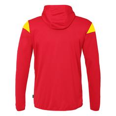 Rückansicht von Uhlsport Squad 27 Track Hood Kapuzenjacke Kinder rot/limonengelb