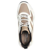 Rückansicht von Skechers TRES-AIR UNO STREET FL-AIR Sneaker Damen Weiß / Braun / Silber