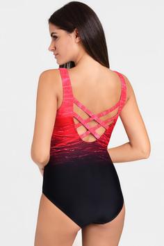 Rückansicht von Lascana Badeanzug Badeanzug Damen rot-bedruckt