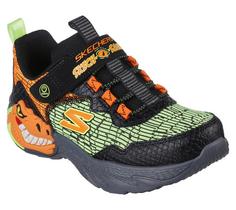 Skechers DINO-LIGHTS Sneaker Kinder Schwarz / Orange / Grün