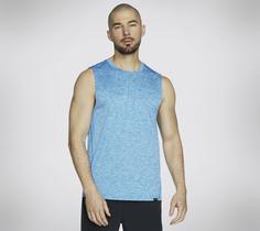 Skechers GODRI CHARGE MUSCLE TANK Tanktop Herren Blau / Weiß