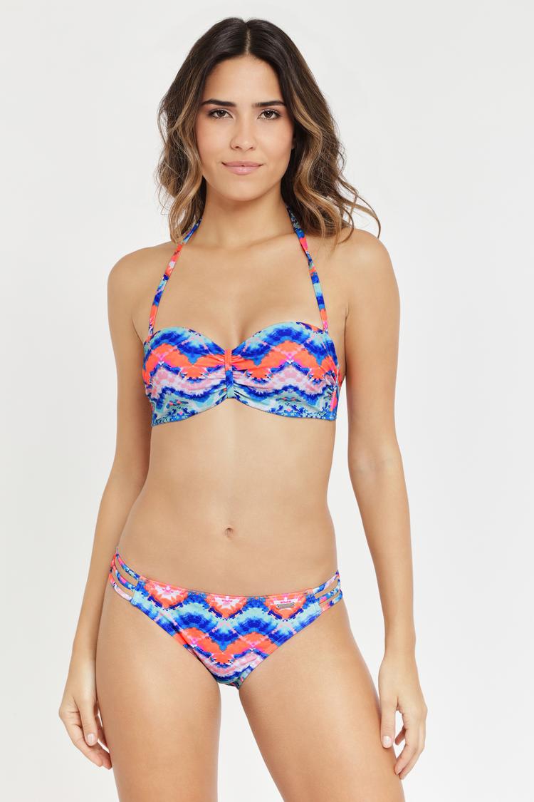 VENICE BEACH VENICE BEACH Bandeau-Bikini-Top Bikini Oberteil Damen - blau-orange - 3 | SportScheck