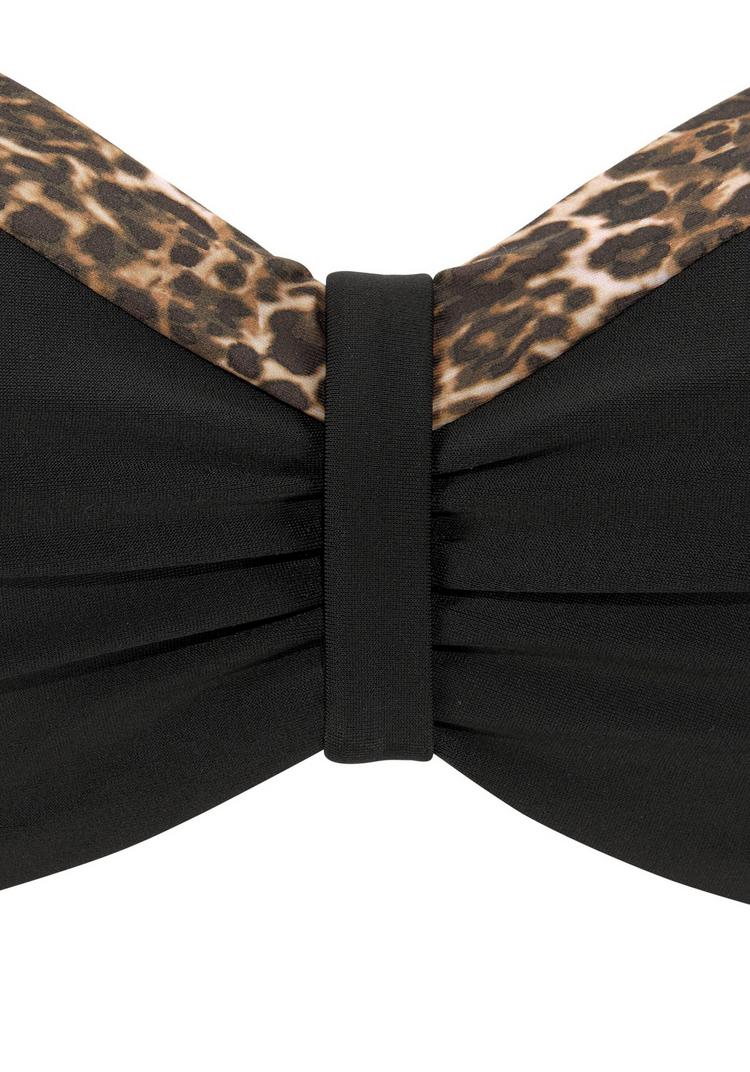 Lascana Lascana B&uuml;gel-Bandeau-Bikini-Top Bikini Oberteil Damen - schwarz-leo - 2 | SportScheck