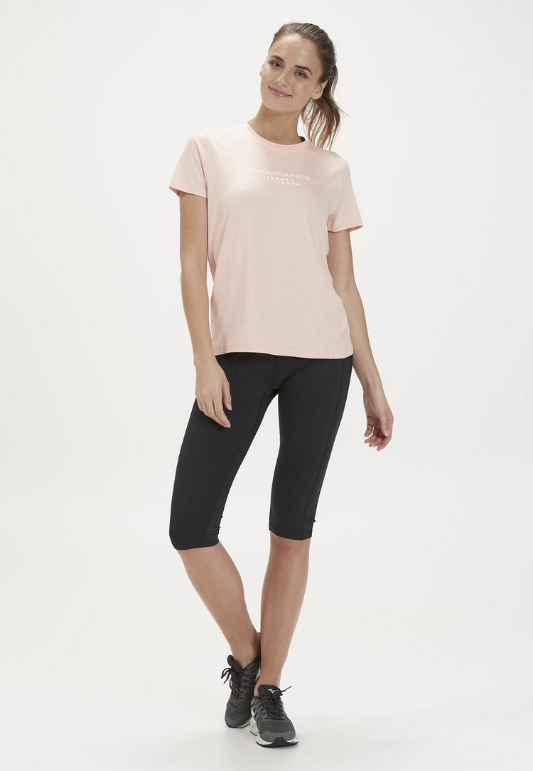 Endurance Endurance WANGE MELANGE Printshirt Damen - 4179 Dusty Peach - 0 | SportScheck