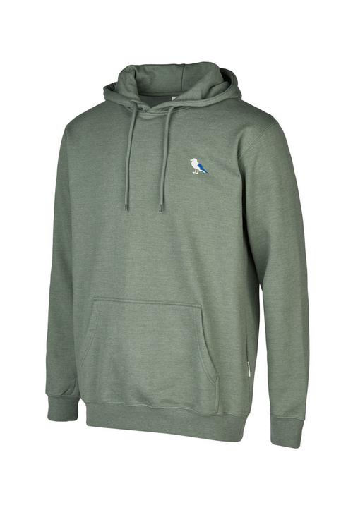 Rückansicht von Cleptomanicx Hooded Embro Gull 2 Kapuzenshirt Herren Heather Laurel