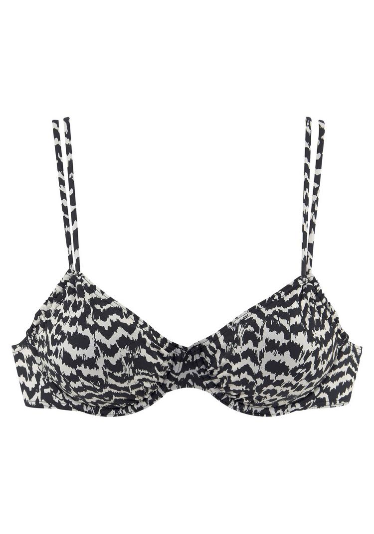 Lascana Lascana B&uuml;gel-Bikini-Top Bikini Oberteil Damen - schwarz-creme - 1 | SportScheck