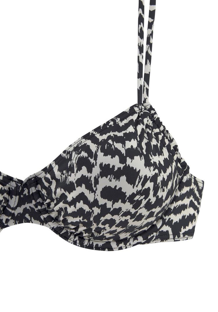 Lascana Lascana B&uuml;gel-Bikini-Top Bikini Oberteil Damen - schwarz-creme - 2 | SportScheck