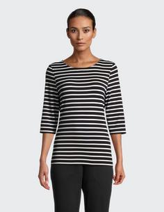 Rückansicht von JOY sportswear CARINA T-Shirt Damen white/black stripes