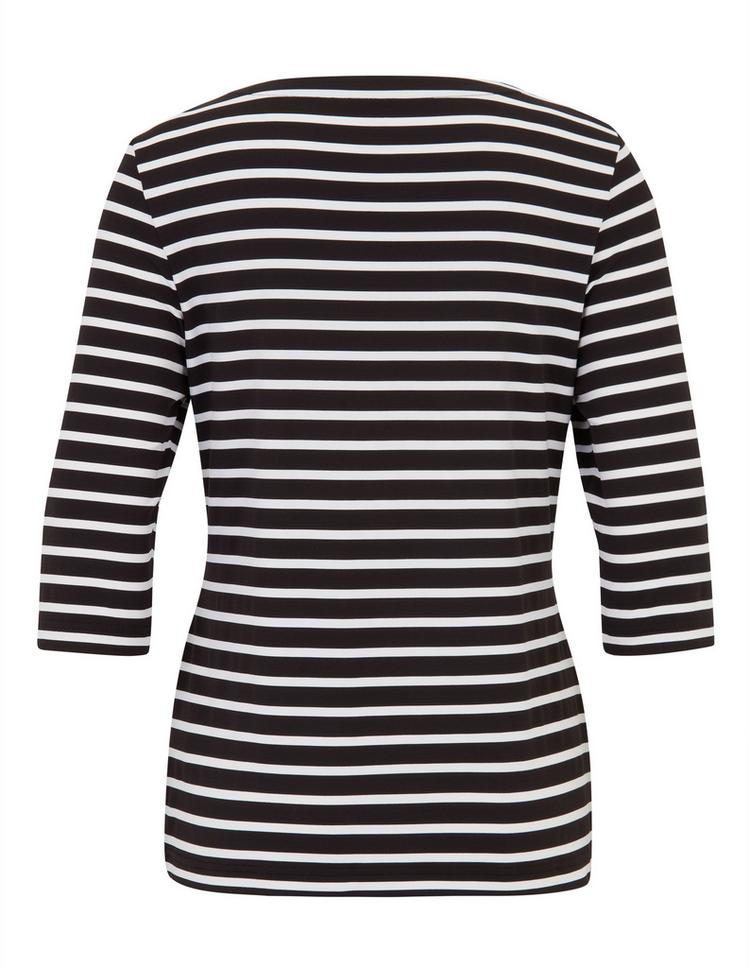 JOY sportswear JOY sportswear CARINA T-Shirt Damen - white/black stripes - 1 | SportScheck