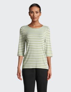 Rückansicht von JOY sportswear CARINA T-Shirt Damen salbei stripes