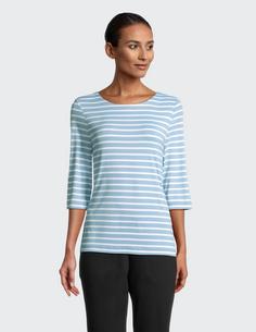 Rückansicht von JOY sportswear CARINA T-Shirt Damen bleu stripes