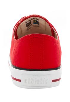 Rückansicht von ethletic Fair Trainer White Cap Lo Cut Sneaker cranberry red just white