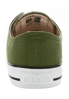 Rückansicht von ethletic Fair Trainer White Cap Lo Cut Sneaker camping green just white