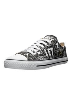 ethletic Fair Trainer White Cap Lo Cut Sneaker Letters  Black | Just White