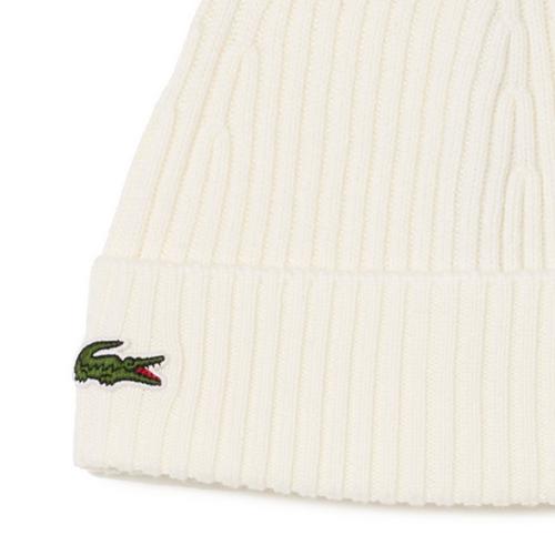 Rückansicht von Lacoste Mütze Beanie Weiß