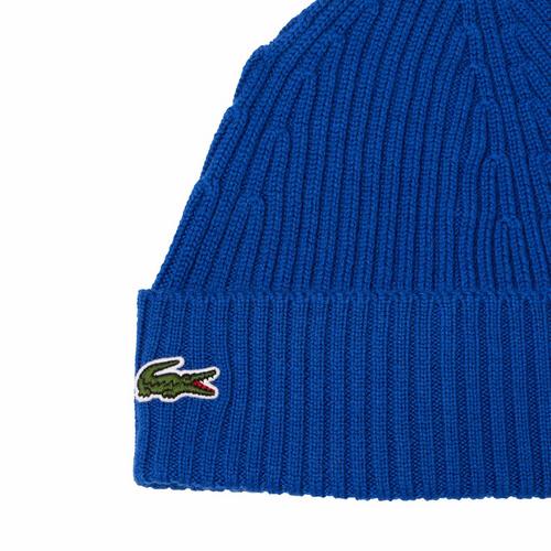 Rückansicht von Lacoste Mütze Beanie Blau