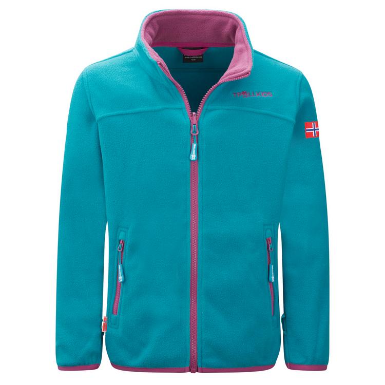 Trollkids Trollkids Oppdal XT Fleecejacke M&auml;dchen - Dunkelt&uuml;rkis/Helle Beere - 0 | SportScheck