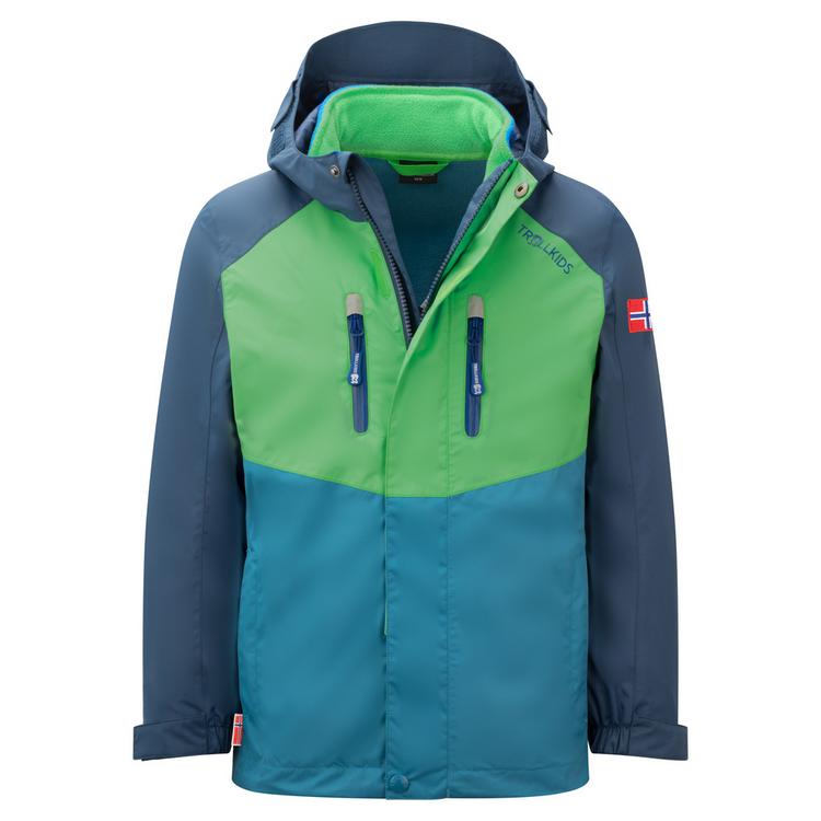 Trollkids Trollkids Bryggen Doppeljacke Kinder - Frischgr&uuml;n/Mystik Blau/Dunkel Marine - 0 | SportScheck