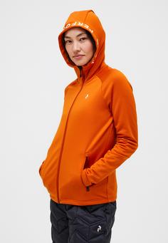 Rückansicht von Peak Performance Fleecejacke Damen DUNKELORANGE