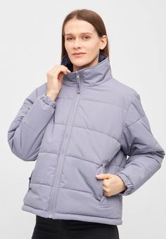 Rückansicht von Derbe Bigholm Short Winterjacke Damen Lavender Gray/Purple Plumeria