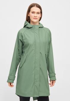 Rückansicht von Derbe Traveby Friese Plain Regenjacke Damen hedge green