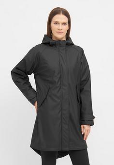 Rückansicht von Derbe Traveby Friese Plain Regenjacke Damen jet black