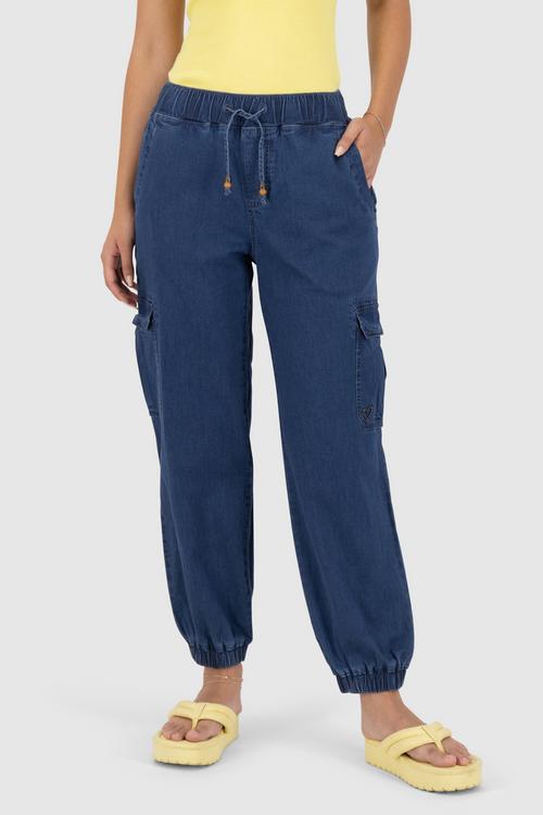 Rückansicht von ALIFE AND KICKIN AngeliqueAK DNM A Stoffhose Damen dark denim washed