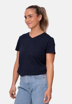 Rückansicht von DANISH ENDURANCE V T-Shirt Damen dark navy