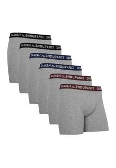 DANISH ENDURANCE Classic Trunks Boxershorts Herren Grey/Bordeaux/Blue